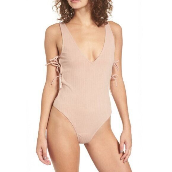 Privacy Please Revolve Bodysuit Top Mission Ribbed Thong VNeck - Picture 2 of 12